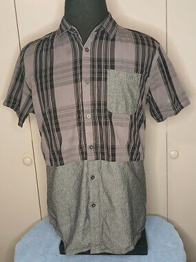Ecko United Men's Large Black/Gray Cotton Short Sleeve Shirt (1025C3)